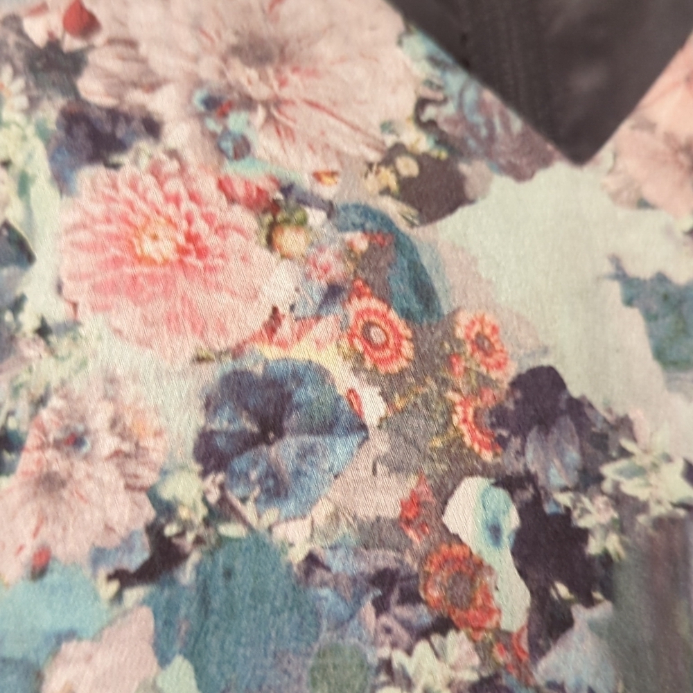 H&M Floral Roses Pastel V-Neck Short Sleeve Pockets Pleats Garden Party Dress 8 - Picture 4 of 6